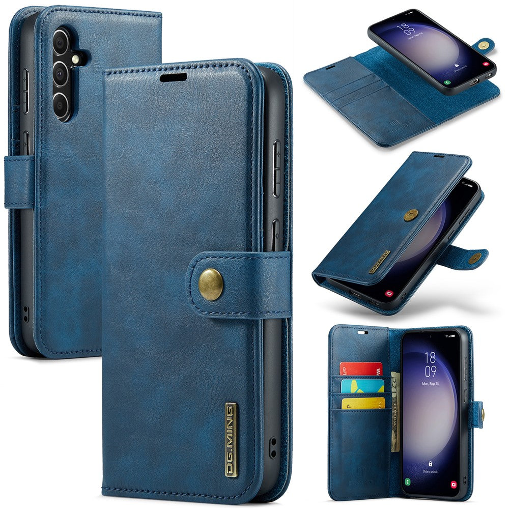 DG.MING-for-Samsung-Galaxy-S25-Case-Detachable-Split-Leather-Phone-Cover-Blue