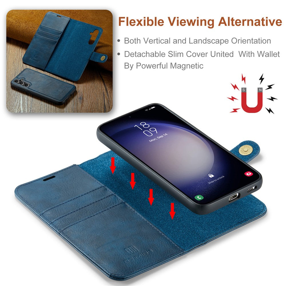 DG.MING-for-Samsung-Galaxy-S25-Case-Detachable-Split-Leather-Phone-Cover-Blue