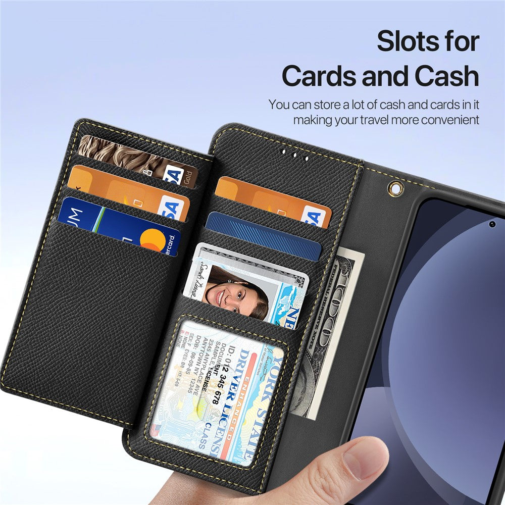 For-Samsung-Galaxy-S25-Case-DUX-DUCIS-Lawa-Series-Detachable-Magnetic-Cowhide-Leather-Cover-Zipper-Wallet-Black