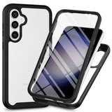 For-Samsung-Galaxy-S25-Case-PC+TPU-Phone-Clear-Back-Cover-with-PET-Screen-Film-Black