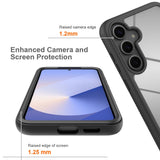 For-Samsung-Galaxy-S25-Case-PC+TPU-Phone-Clear-Back-Cover-with-PET-Screen-Film-Black