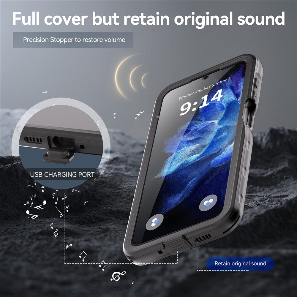 REDPEPPER-For-Samsung-Galaxy-A16-5G-/-4G-Case-IP68-Waterproof-PC+TPU-Phone-Cover-Black