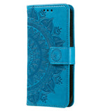 For-Samsung-Galaxy-A56-5G-Case-Imprinted-Totem-PU-Leather-Wallet-Stand-Phone-Cover-Blue