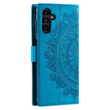 For-Samsung-Galaxy-A56-5G-Case-Imprinted-Totem-PU-Leather-Wallet-Stand-Phone-Cover-Blue