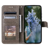For-Samsung-Galaxy-A56-5G-Case-Imprinted-Totem-PU-Leather-Wallet-Stand-Phone-Cover-Grey
