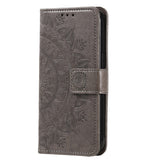 For-Samsung-Galaxy-A56-5G-Case-Imprinted-Totem-PU-Leather-Wallet-Stand-Phone-Cover-Grey