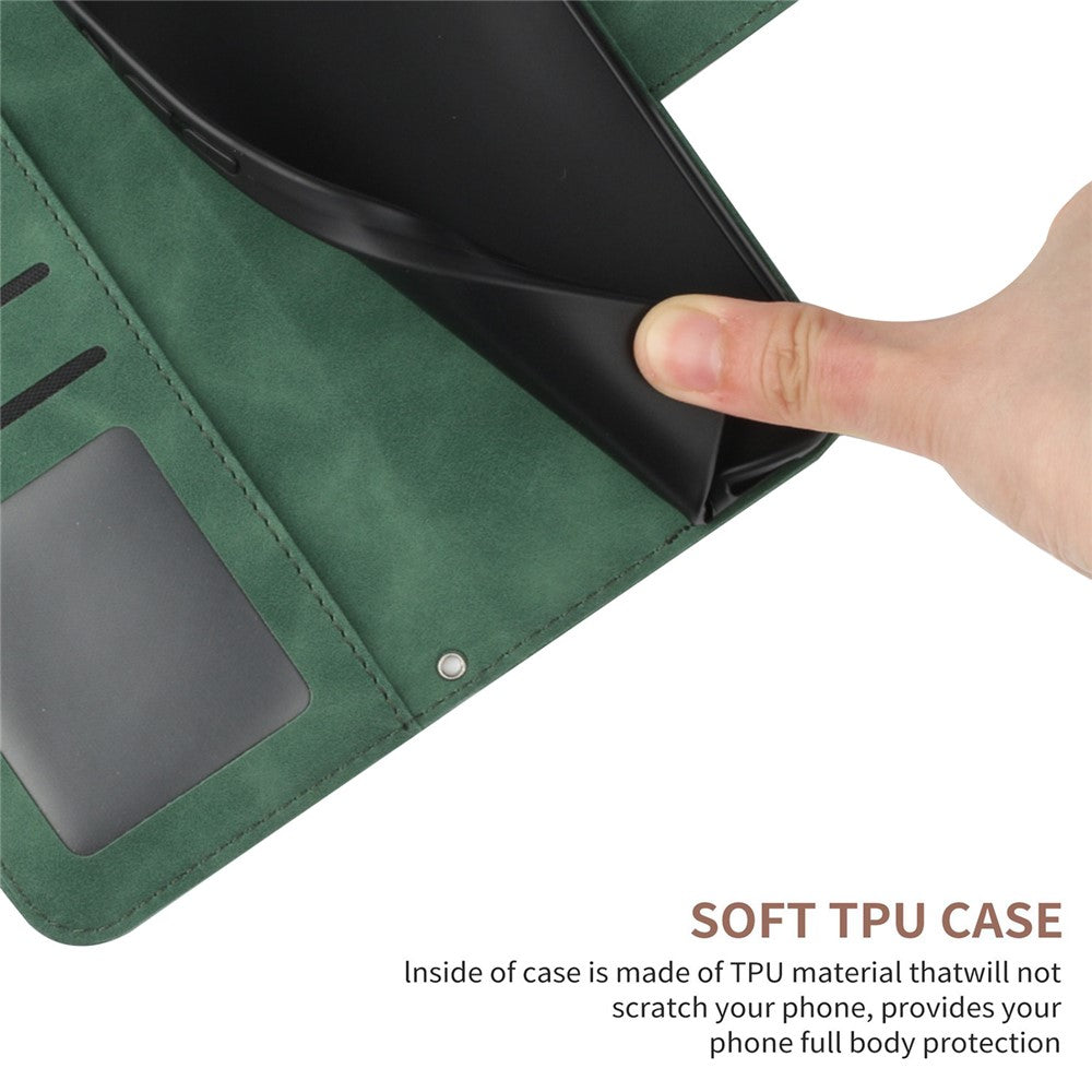 For-Samsung-Galaxy-A56-5G-/-M56-5G-Case-Sunflower-Imprint-Leather-Wallet-Phone-Cover-with-Wrist-Strap-Blackish-Green