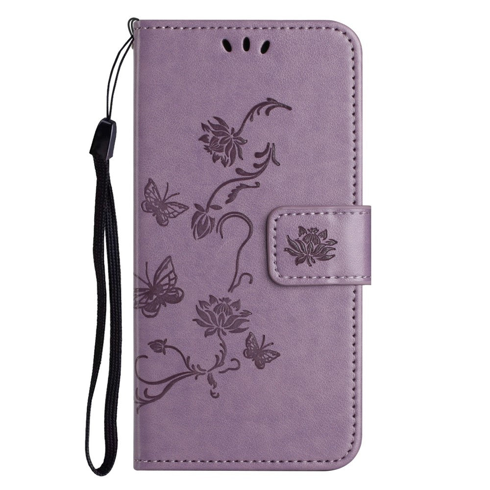 For-Samsung-Galaxy-A17-5G-/-A17-4G-/-A26-5G-Case-Wallet-Stand-Imprinted-Butterfly-Flower-PU-Leather-Phone-Cover-Purple
