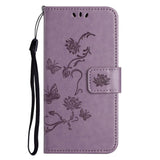 For-Samsung-Galaxy-A17-5G-/-A17-4G-/-A26-5G-Case-Wallet-Stand-Imprinted-Butterfly-Flower-PU-Leather-Phone-Cover-Purple