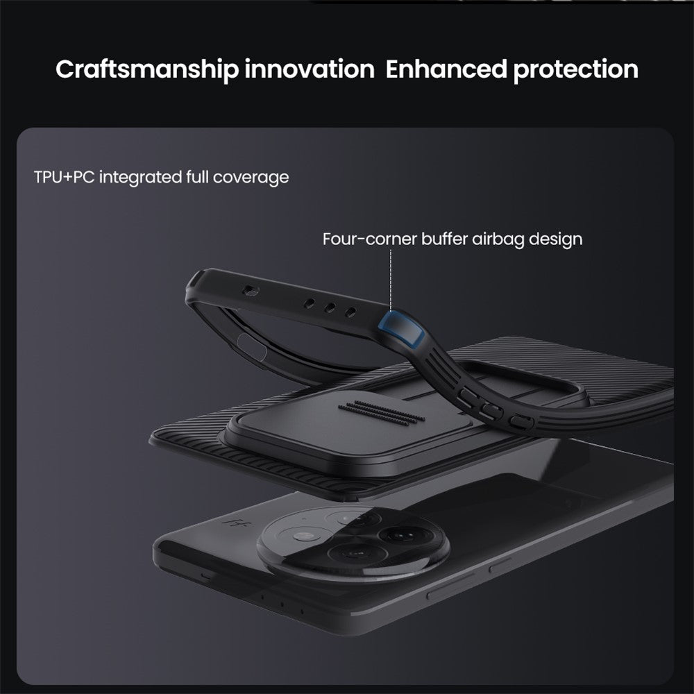 NILLKIN-Camshield-Pro-Series-for-OnePlus-13-Case-PC+TPU-Slide-Camera-Lid-Phone-Cover-Black
