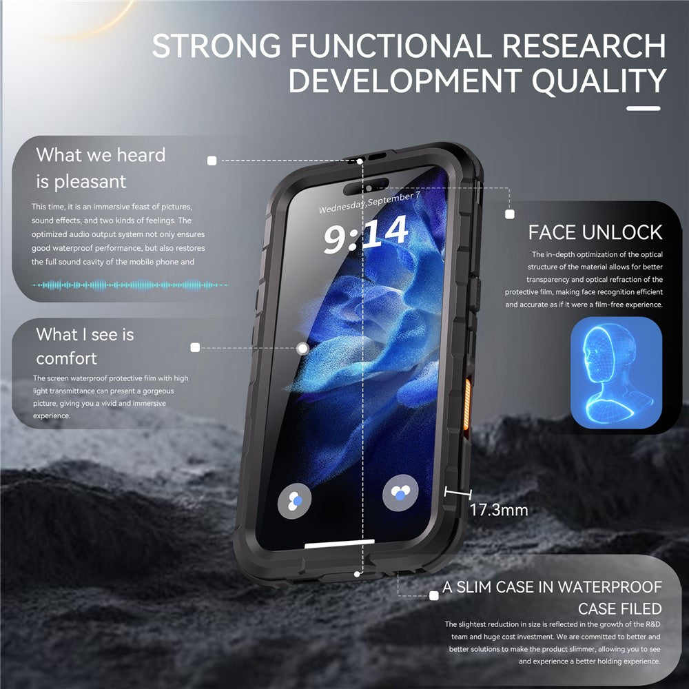 SHELLBOX-M-Series-For-iPhone-16-IP68-Waterproof-Case-Metal-Diving-Phone-Cover-Compatible-with-MagSafe-Black