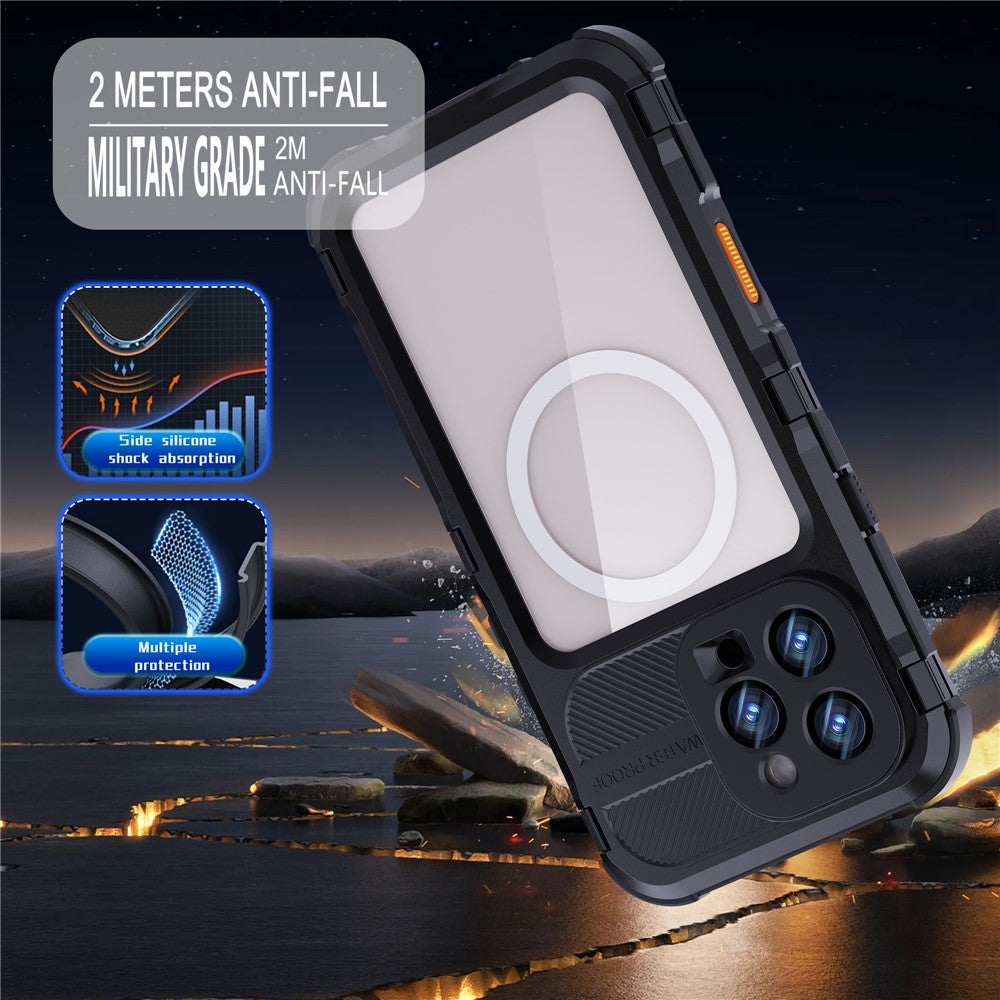 SHELLBOX-M-Series-For-iPhone-16-Pro-Max-IP68-Waterproof-Case-Metal-Diving-Phone-Cover-Compatible-with-MagSafe-Black