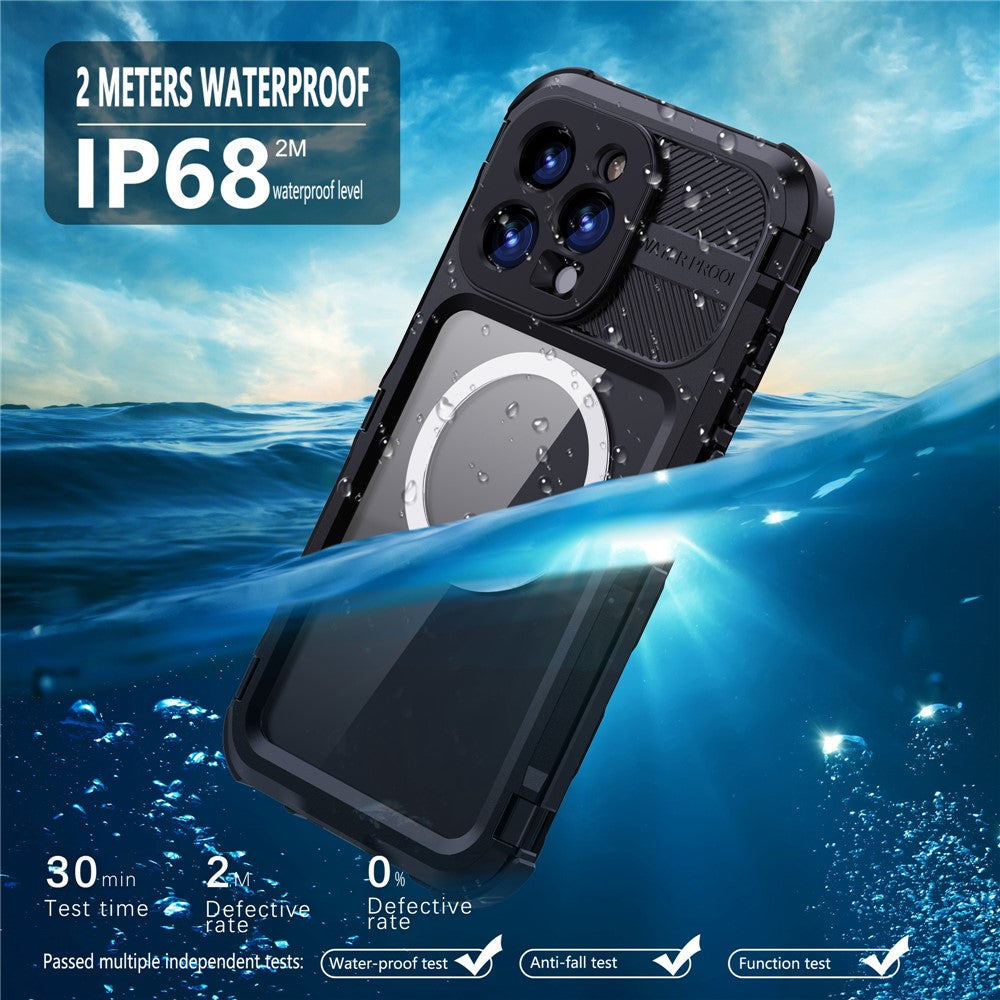 SHELLBOX-M-Series-For-iPhone-16-Pro-Max-IP68-Waterproof-Case-Metal-Diving-Phone-Cover-Compatible-with-MagSafe-Black