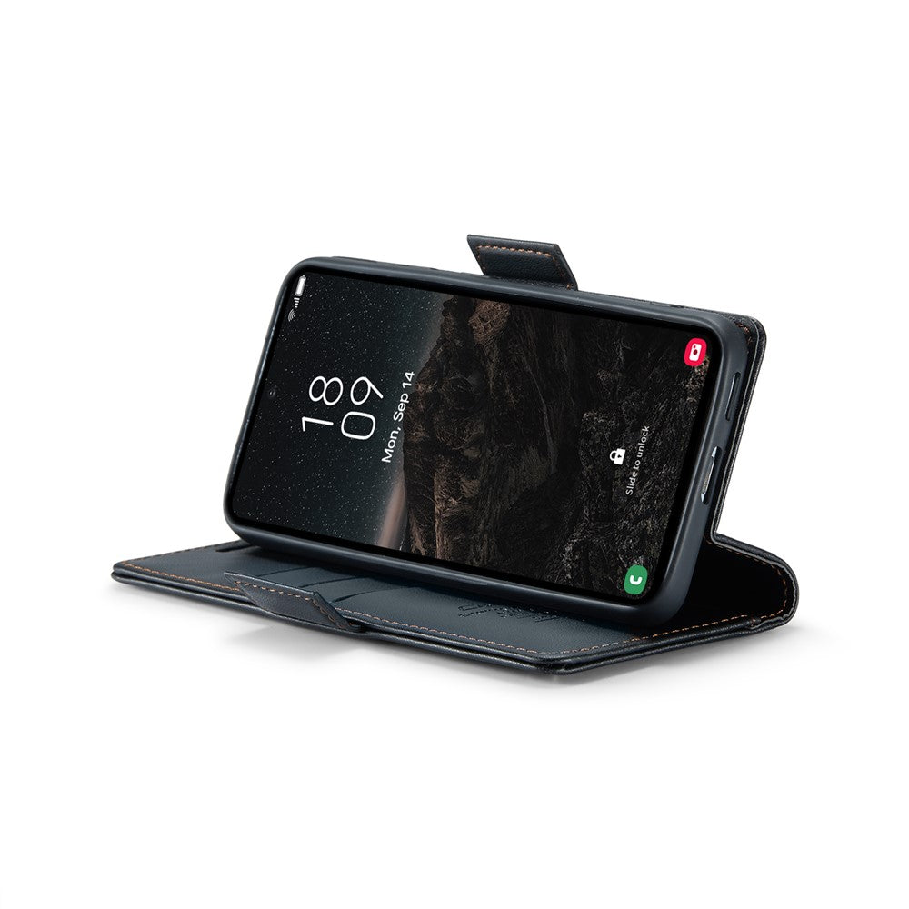 For-Samsung-Galaxy-S25-Leather-Case-CASEME-023-RFID-Blocking-3-Card-Slot-Mobile-Cover-Black