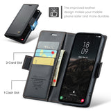 For-Samsung-Galaxy-S25-Leather-Case-CASEME-023-RFID-Blocking-3-Card-Slot-Mobile-Cover-Black
