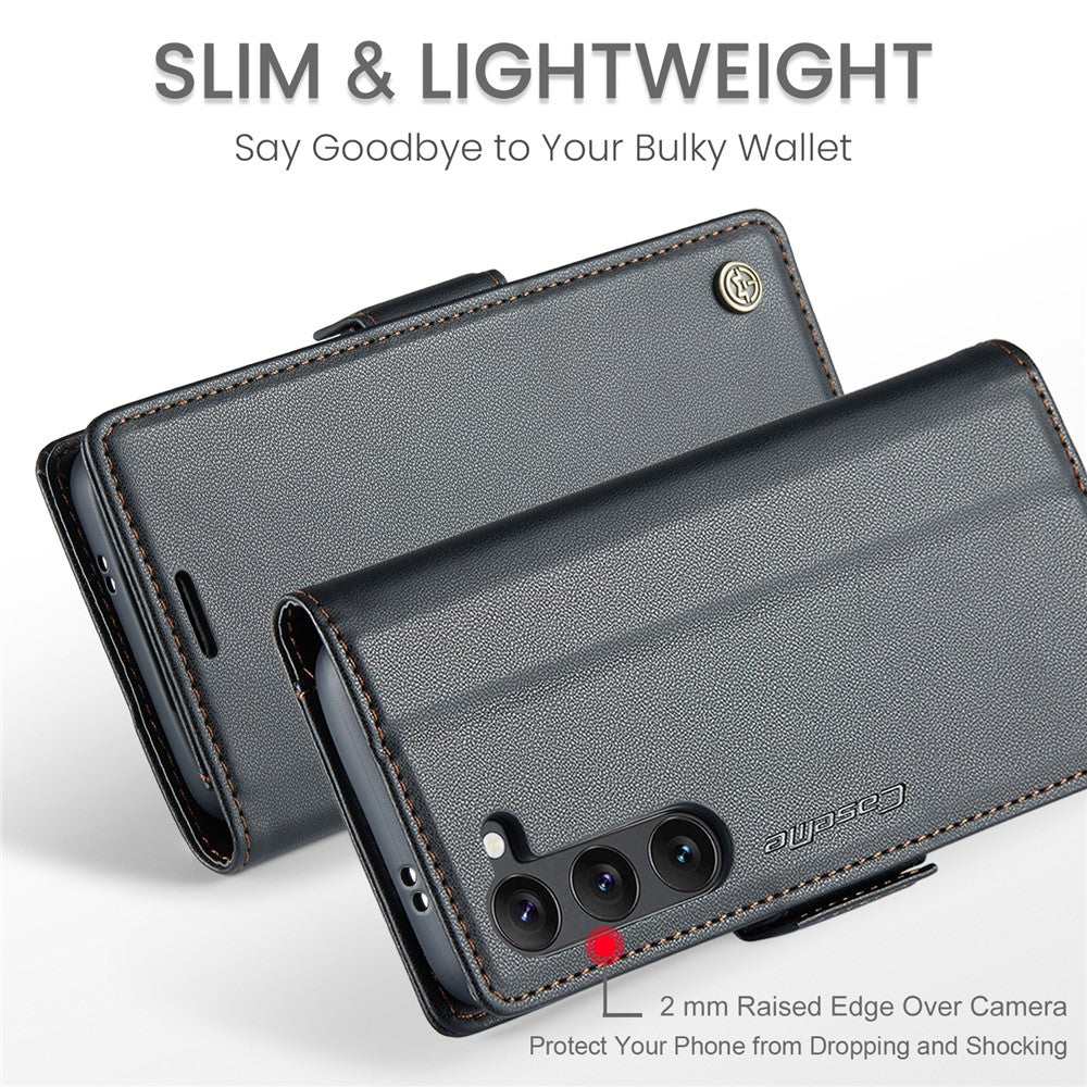 For-Samsung-Galaxy-S25-Leather-Case-CASEME-023-RFID-Blocking-3-Card-Slot-Mobile-Cover-Black