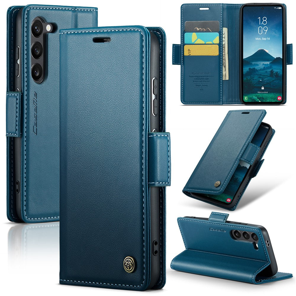For-Samsung-Galaxy-S25-Leather-Case-CASEME-023-RFID-Blocking-3-Card-Slot-Mobile-Cover-Blue