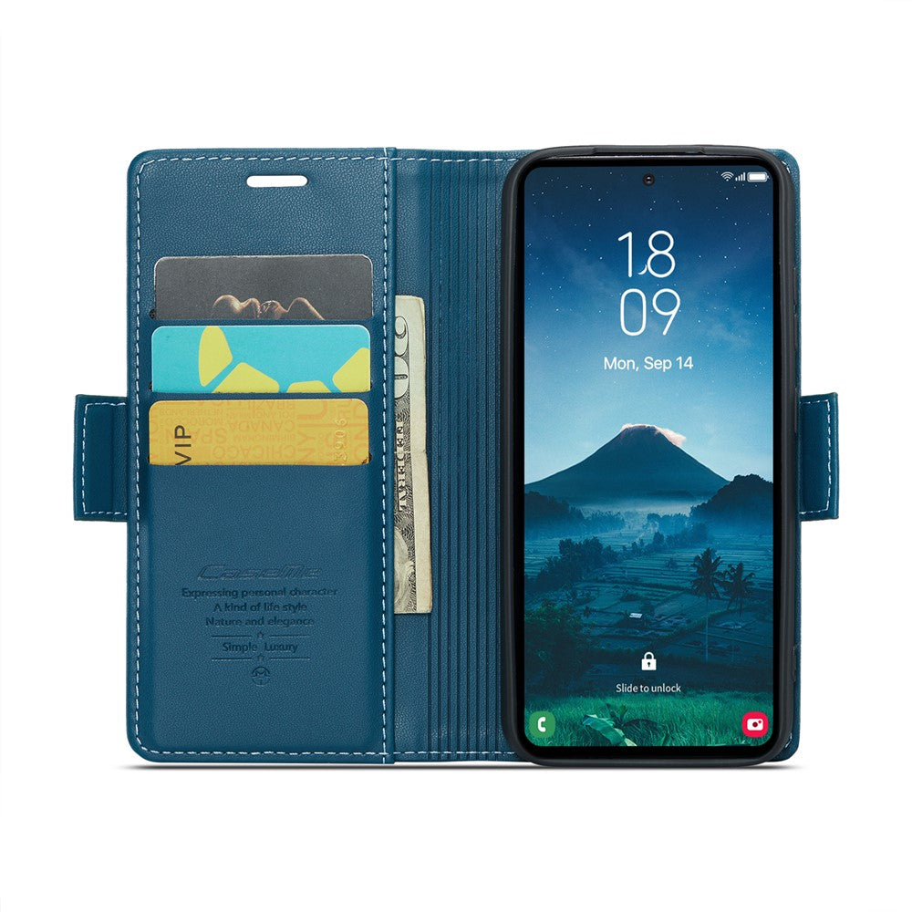 For-Samsung-Galaxy-S25-Leather-Case-CASEME-023-RFID-Blocking-3-Card-Slot-Mobile-Cover-Blue