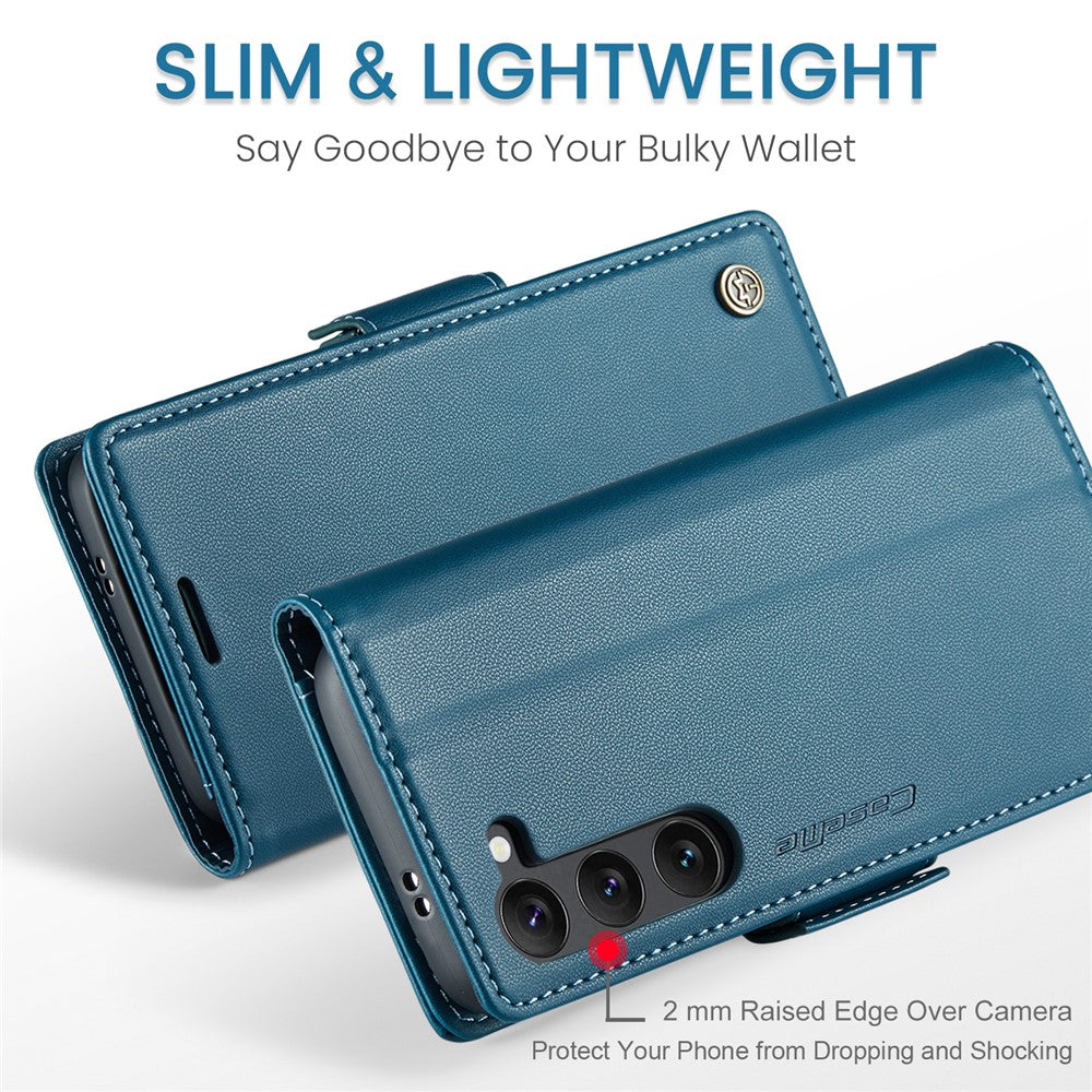 For-Samsung-Galaxy-S25-Leather-Case-CASEME-023-RFID-Blocking-3-Card-Slot-Mobile-Cover-Blue