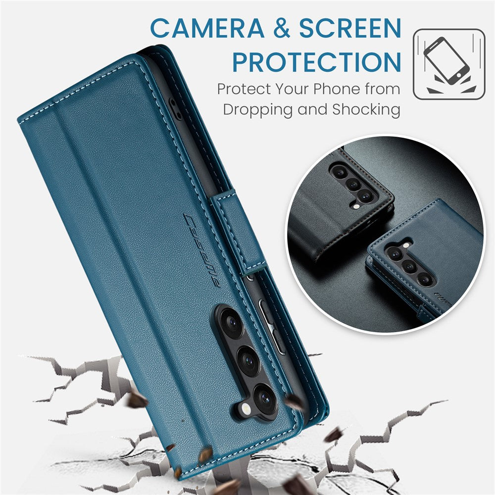For-Samsung-Galaxy-S25-Leather-Case-CASEME-023-RFID-Blocking-3-Card-Slot-Mobile-Cover-Blue