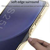 GKK-For-Samsung-Galaxy-S25-Ultra-Cases-Electroplating-PU-Leather+PC+TPU-Phone-Cover-Black