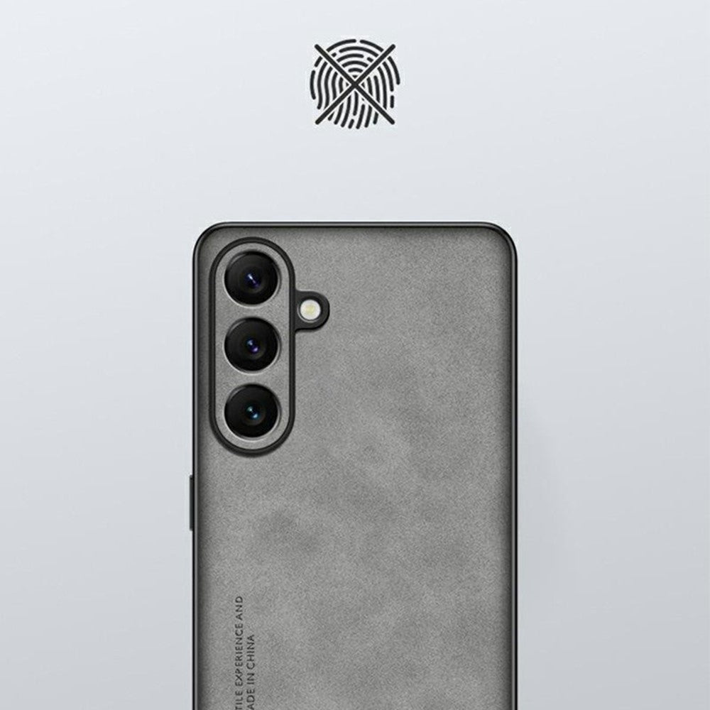 For-Samsung-Galaxy-A26-5G-Case-Suede-Leather-Texture-TPU-+-PU-Phone-Back-Cover-Grey