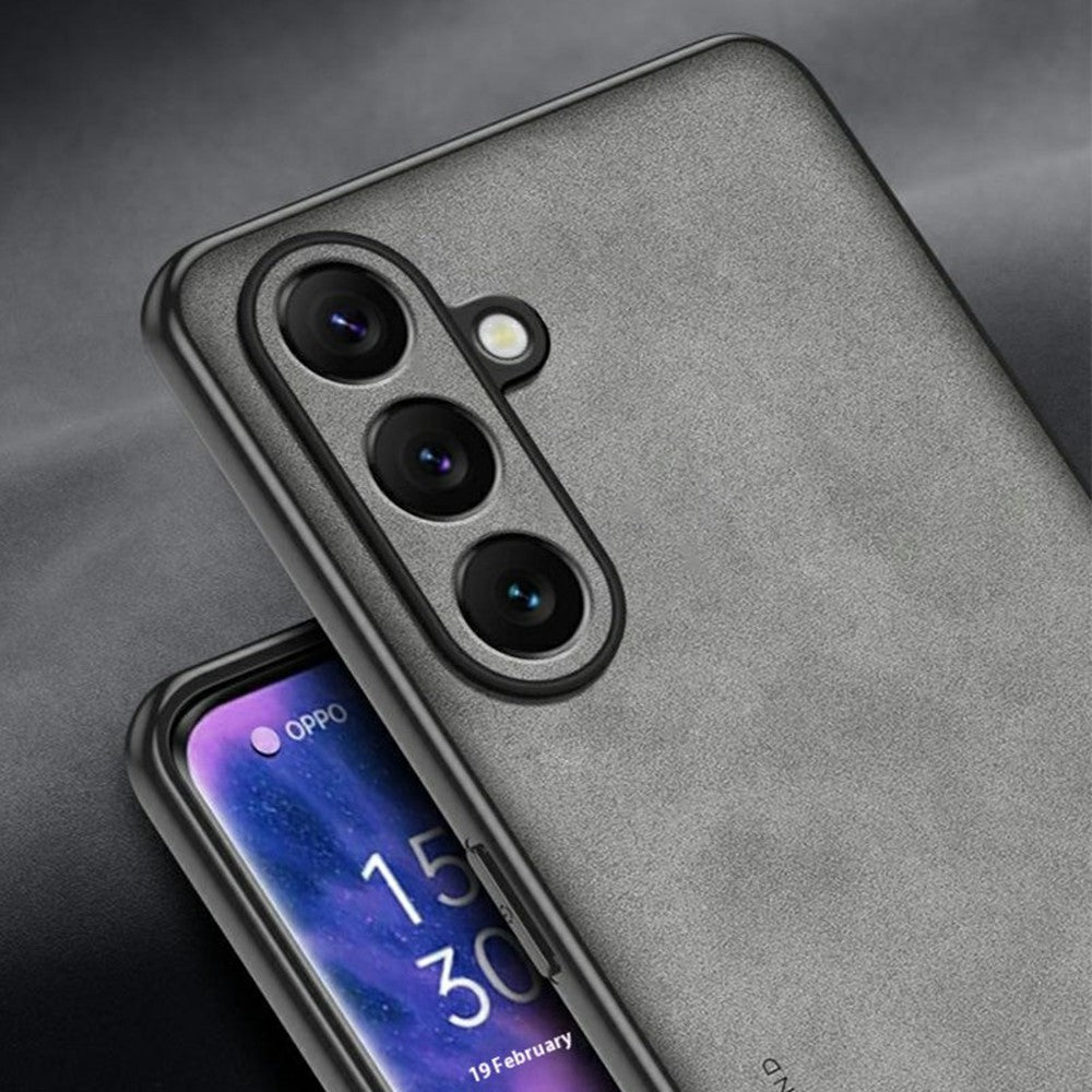 For-Samsung-Galaxy-A26-5G-Case-Suede-Leather-Texture-TPU-+-PU-Phone-Back-Cover-Grey