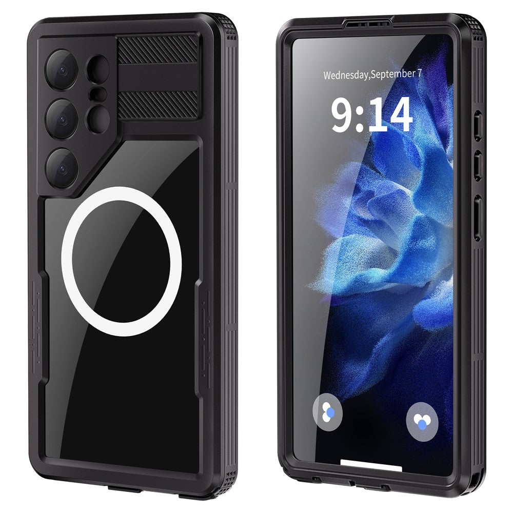 REDPEPPER-For-Samsung-Galaxy-S25-Ultra-IP68-Waterproof-Magnetic-Case-Clear-Phone-Cover-Black