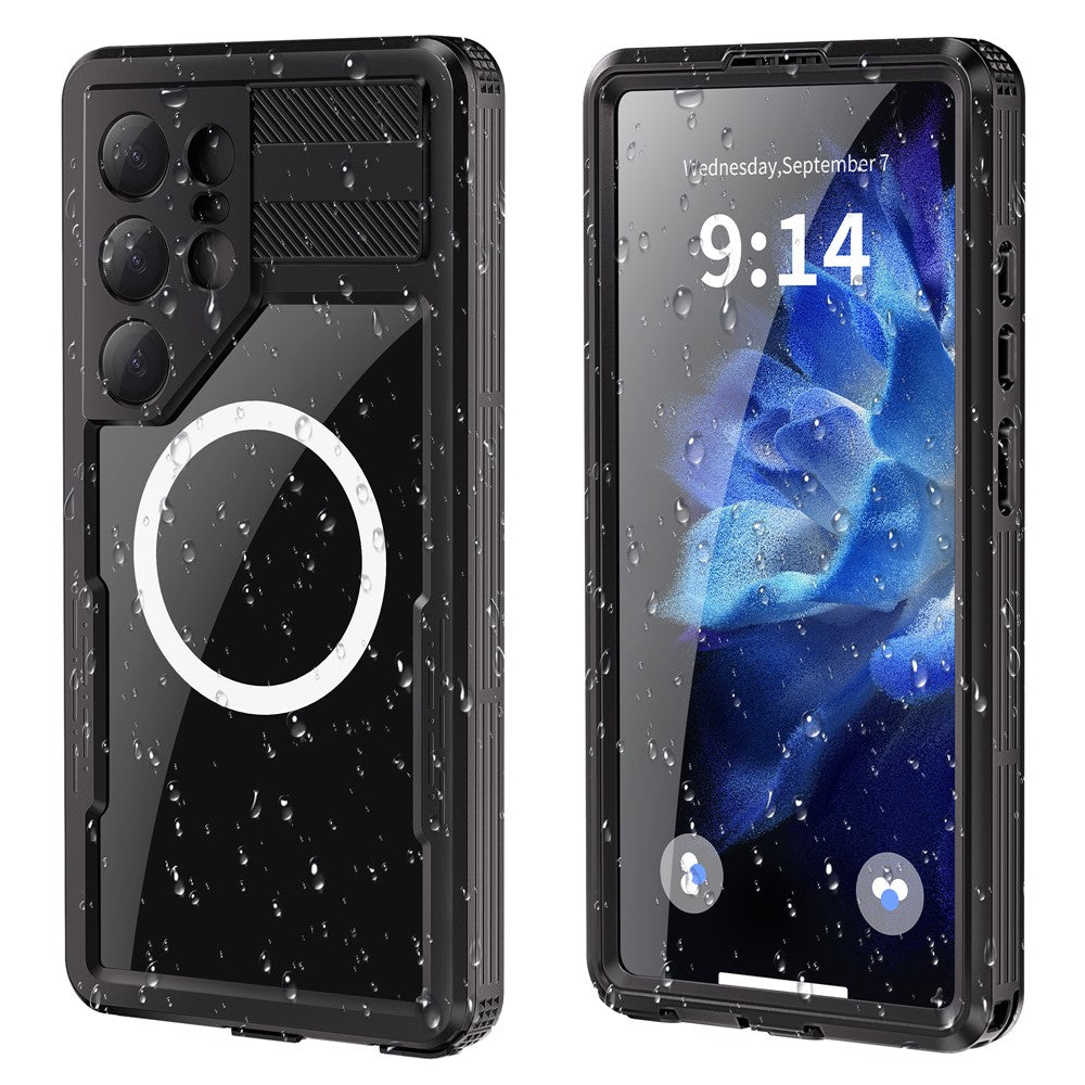 REDPEPPER-For-Samsung-Galaxy-S25-Ultra-IP68-Waterproof-Magnetic-Case-Clear-Phone-Cover-Black
