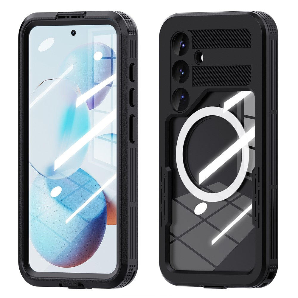 REDPEPPER-For-Samsung-Galaxy-S25-IP68-Waterproof-Magnetic-Case-Clear-Phone-Cover-Black
