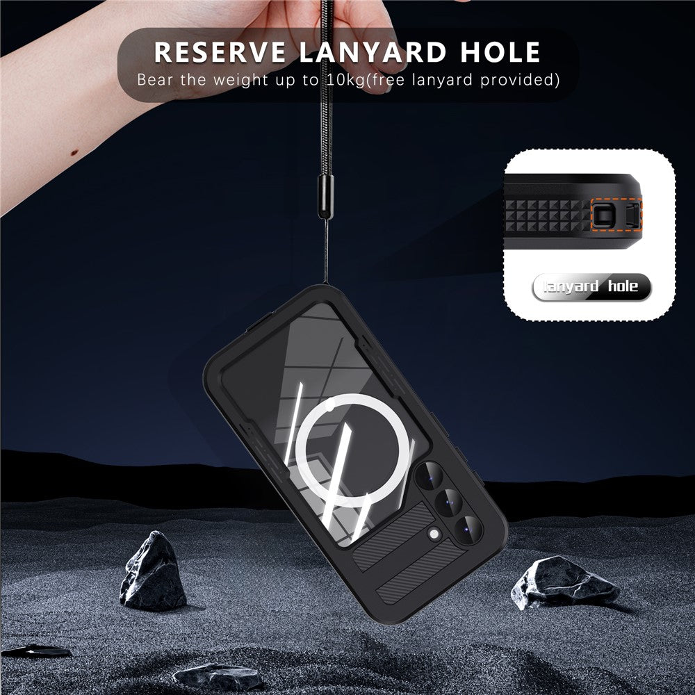 REDPEPPER-For-Samsung-Galaxy-S25-IP68-Waterproof-Magnetic-Case-Clear-Phone-Cover-Black