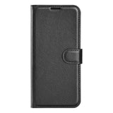 For-iPhone-16e-Case-Litchi-Texture-Shockproof-Leather-Wallet-Phone-Cover-Black