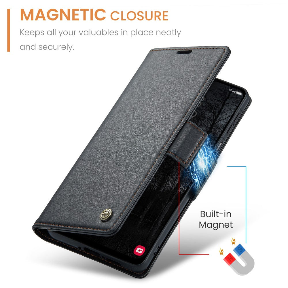 For-Samsung-Galaxy-A26-5G-Leather-Case-CASEME-023-RFID-Blocking-3-Card-Slot-Mobile-Cover-Black