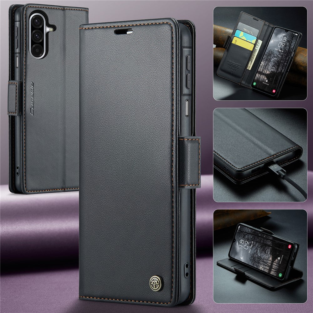 For-Samsung-Galaxy-A26-5G-Leather-Case-CASEME-023-RFID-Blocking-3-Card-Slot-Mobile-Cover-Black