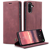 CASEME-013-Series-For-Samsung-Galaxy-A56-5G-Case-Card-Holder-Stand-Leather-Phone-Cover-Red