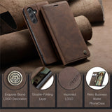 CASEME-013-Series-For-Samsung-Galaxy-A56-5G-Case-Card-Holder-Stand-Leather-Phone-Cover-Coffee