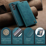 CASEME-013-Series-For-Samsung-Galaxy-A56-5G-Case-Card-Holder-Stand-Leather-Phone-Cover-Blue