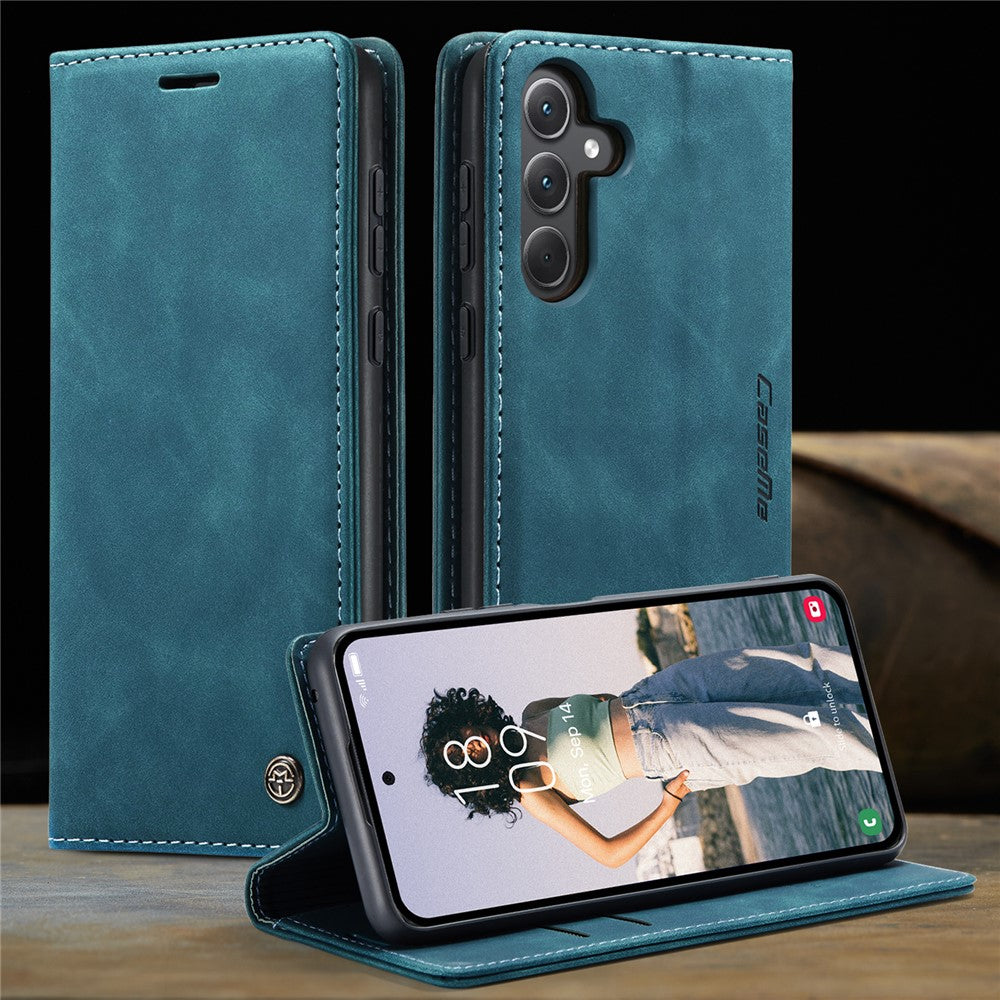 CASEME-013-Series-For-Samsung-Galaxy-A56-5G-Case-Card-Holder-Stand-Leather-Phone-Cover-Blue