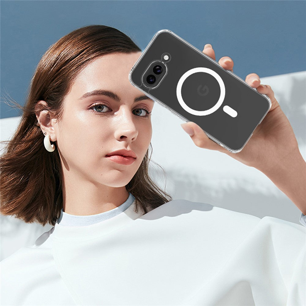 For-Google-Pixel-9a-Clear-Case-TPU+Acrylic-Magnetic-Phone-Cover-Compatible-with-MagSafe