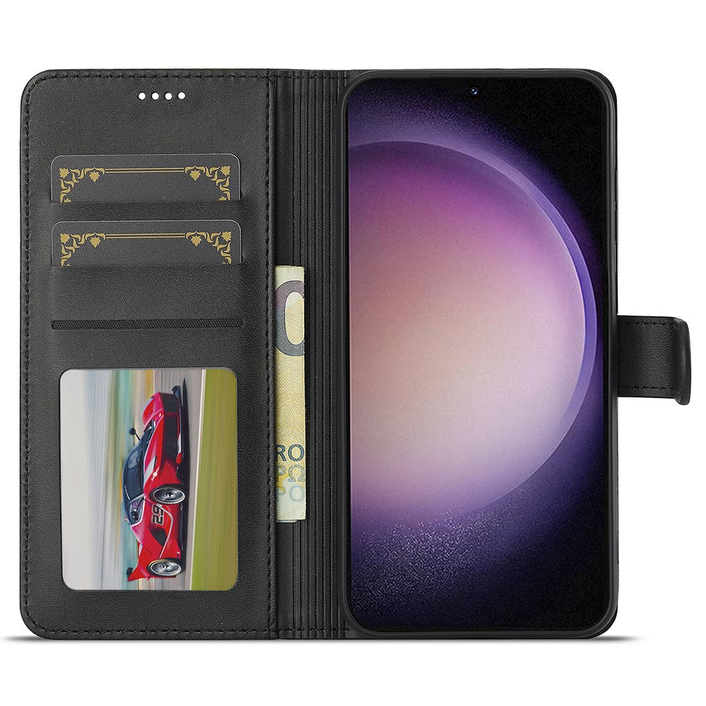 LC.IMEEKE-For-Samsung-Galaxy-A56-5G-Case-Calf-Texture-PU-Leather-Stand-Wallet-Phone-Cover-Black