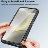 For-Samsung-Galaxy-A26-5G-Case-Acrylic+TPU-Clear-Phone-Cover-with-PET-Screen-Film-Black