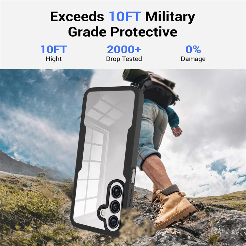 For-Samsung-Galaxy-A26-5G-Case-Acrylic+TPU-Clear-Phone-Cover-with-PET-Screen-Film-Black