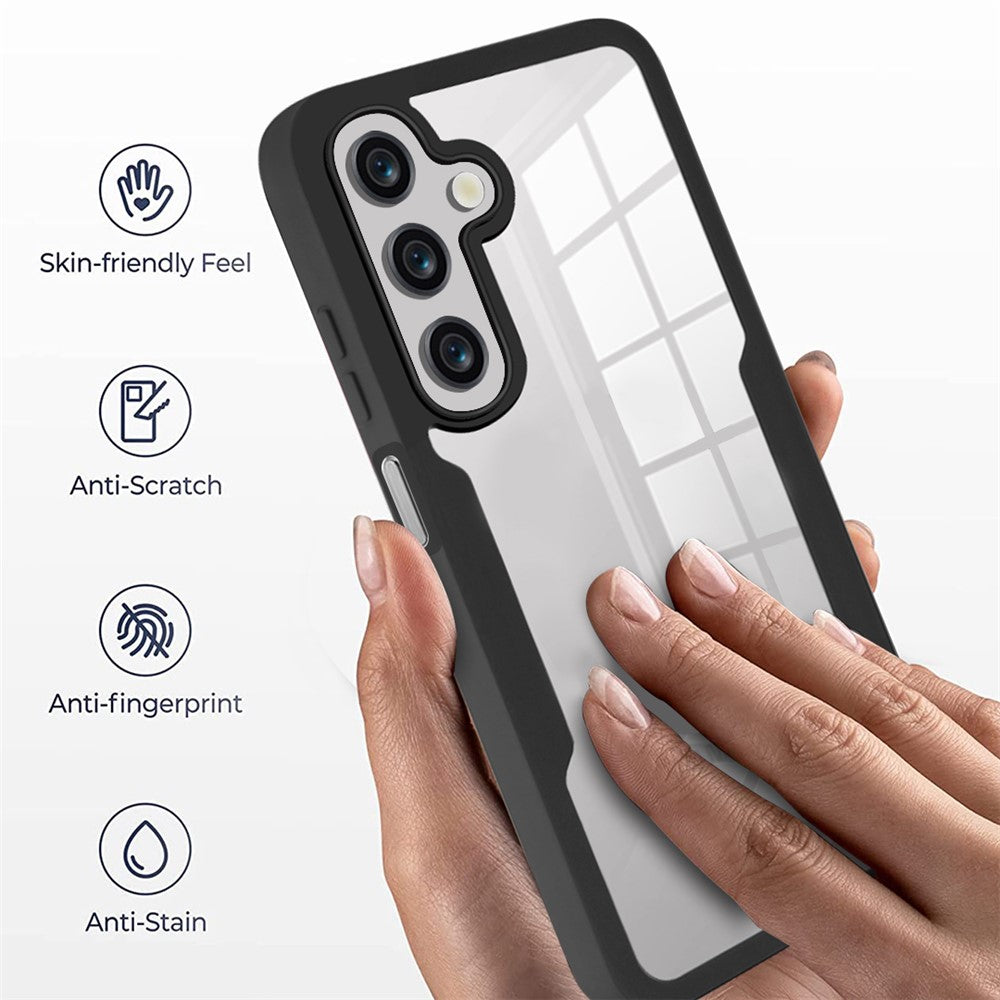 For-Samsung-Galaxy-A26-5G-Case-Acrylic+TPU-Clear-Phone-Cover-with-PET-Screen-Film-Black