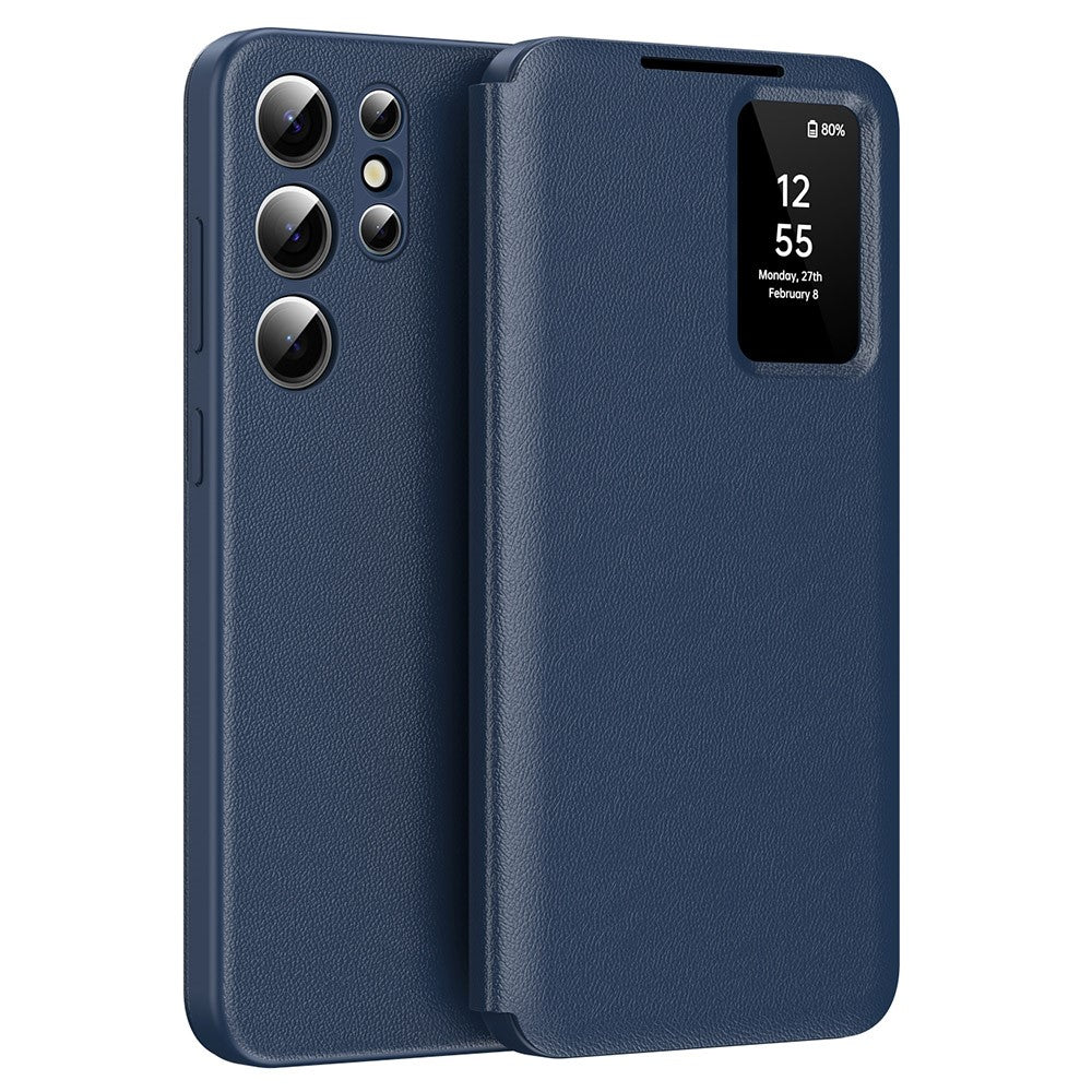 For-Samsung-Galaxy-S24-Ultra-Leather-Phone-Case-with-View-Window-Card-Slot-Sapphire