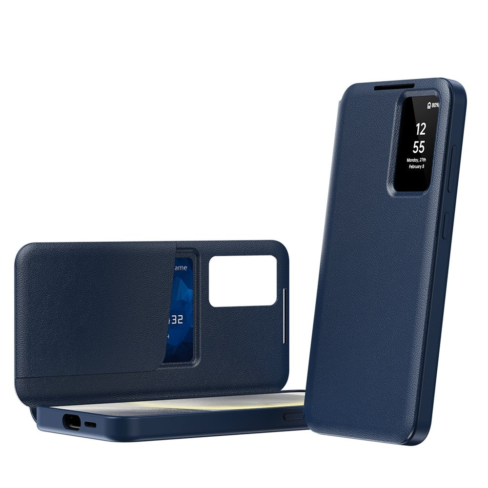 For-Samsung-Galaxy-S24-Ultra-Leather-Phone-Case-with-View-Window-Card-Slot-Sapphire