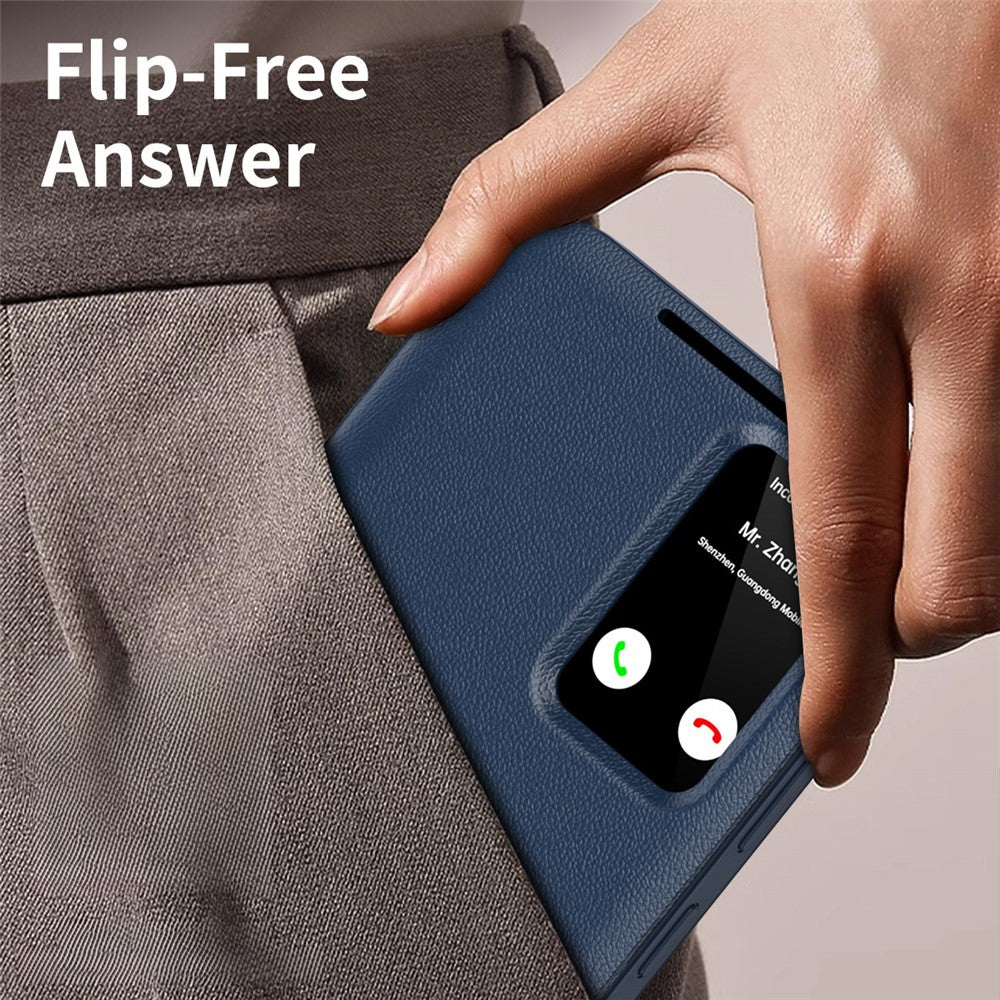 For-Samsung-Galaxy-S24-Ultra-Leather-Phone-Case-with-View-Window-Card-Slot-Sapphire