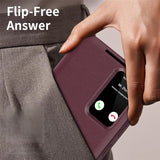 For-Samsung-Galaxy-S22-5G-Case-Leather-Phone-Cover-with-View-Window-Card-Slot-Wine-Red