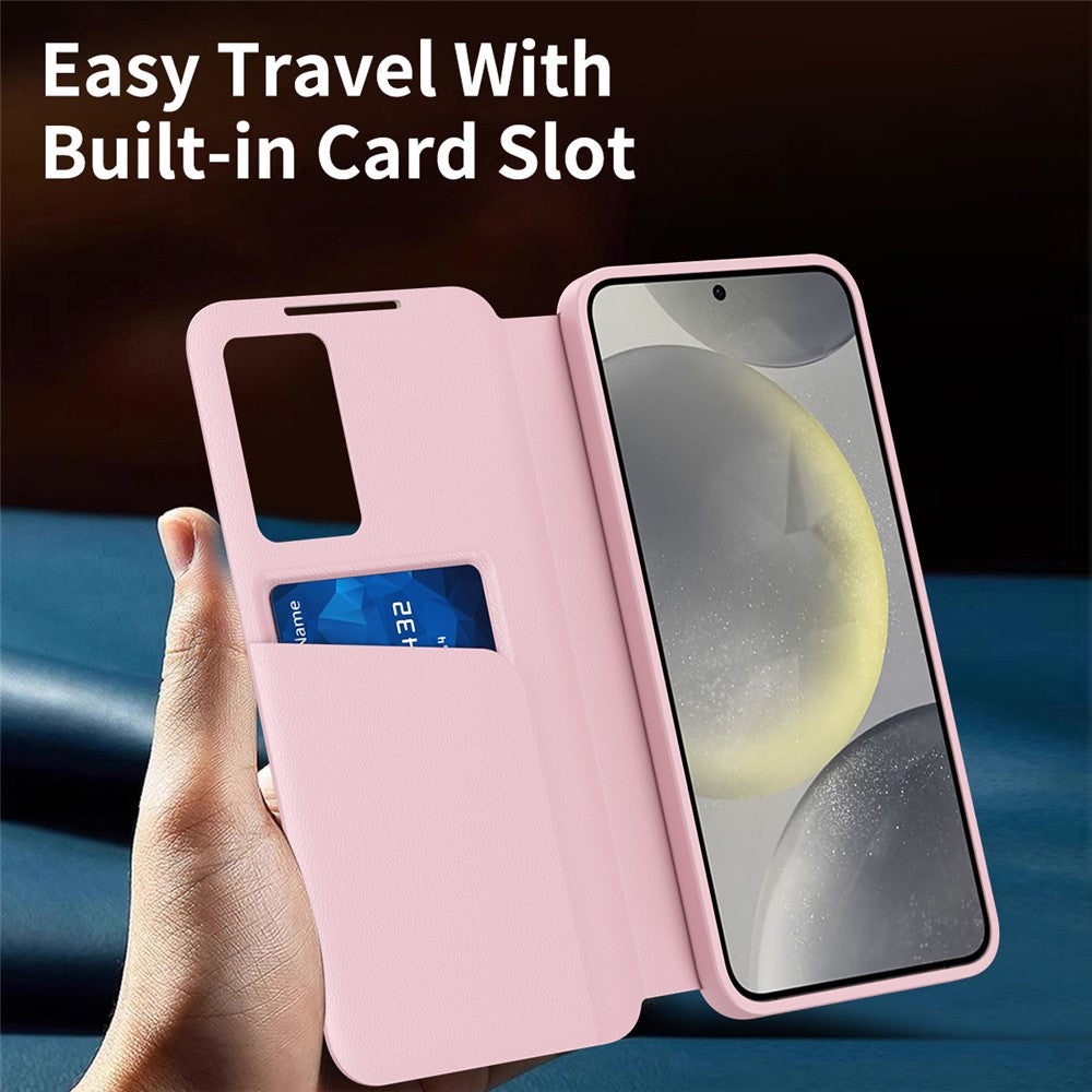 For-Samsung-Galaxy-S23-Ultra-Case-Leather-Phone-Cover-with-View-Window-Card-Slot-Pink