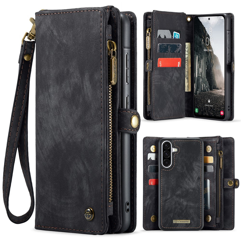 CASEME-008-For-Samsung-Galaxy-A56-5G-Phone-Cases-Leather-Cover-with-Detachable-Wallet-and-Strap-Black