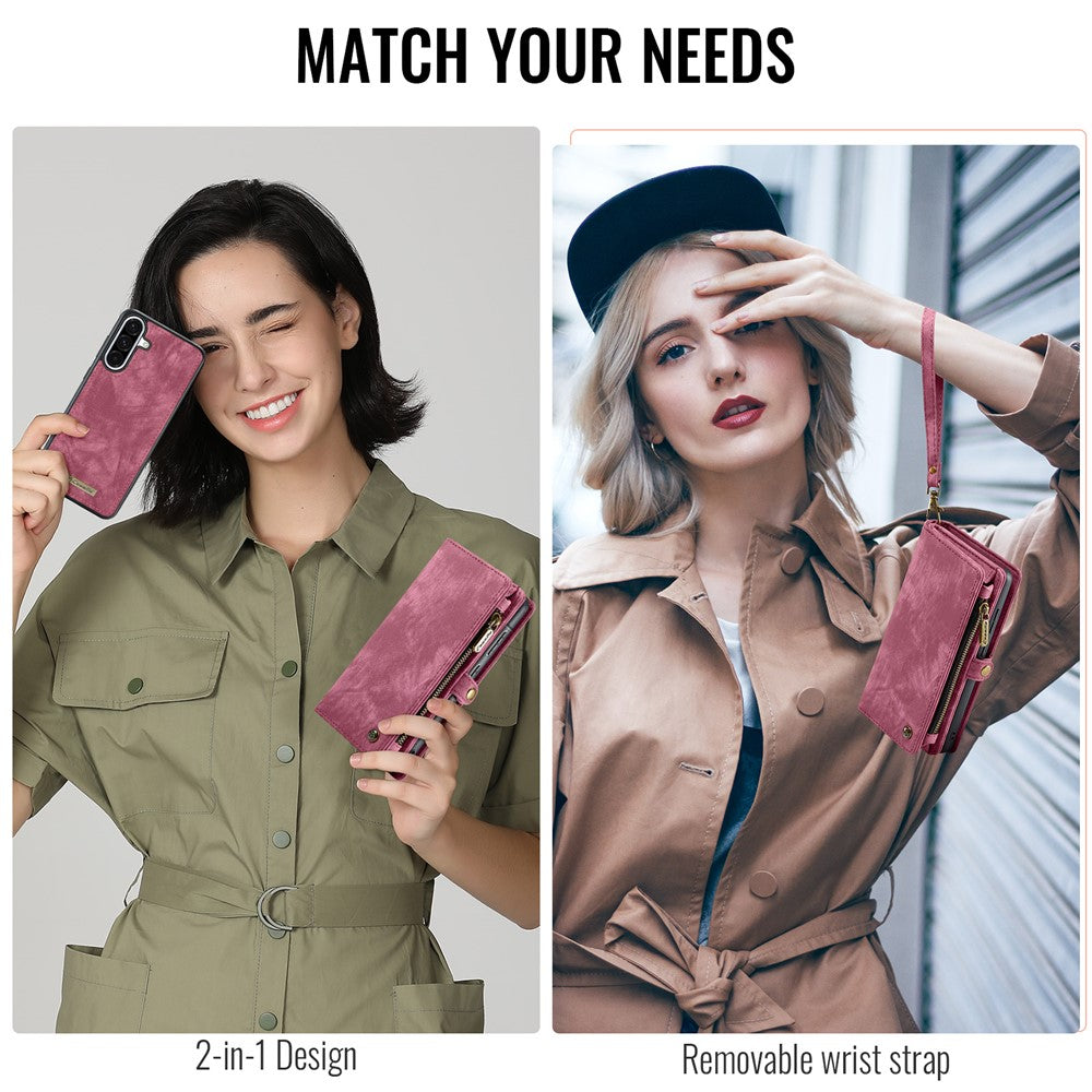 CASEME-008-For-Samsung-Galaxy-A56-5G-Phone-Cases-Leather-Cover-with-Detachable-Wallet-and-Strap-Red